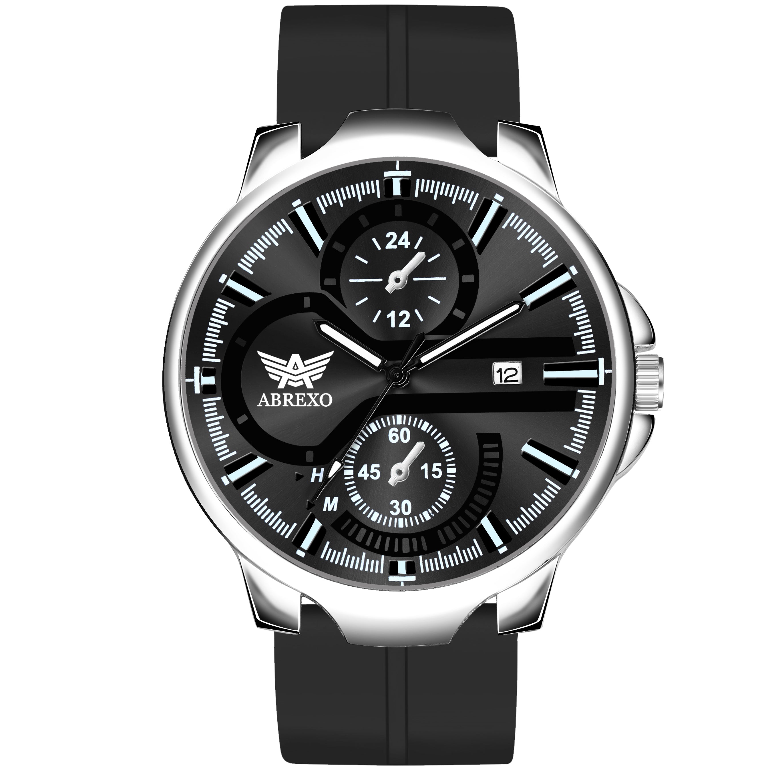 ABREXO, Black Dial Black Magnet Strap Analog Watch For Men (Quartz, Date Display, Men)