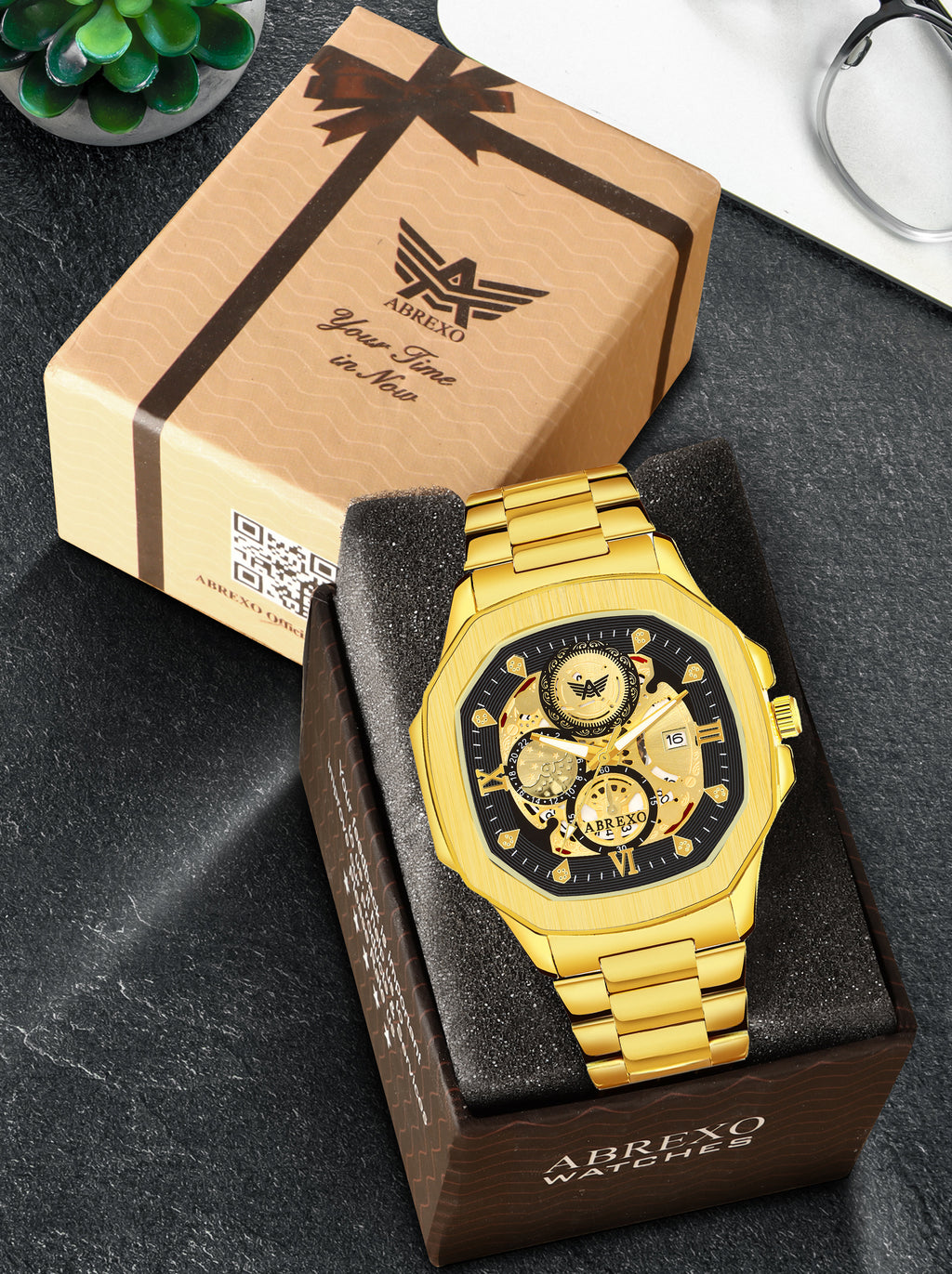 ABREXO GODFATHER Series Analog Watch For Men (Quartz, Stainless Steel)