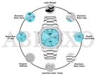 ABREXO, Nautilus Series Tiffany Blue Dial (Quartz, Analog Watch, Date Working, Silver)