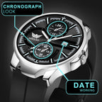 ABREXO, Black Dial Black Magnet Strap Analog Watch For Men (Quartz, Date Display, Men)
