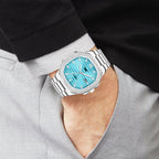 ABREXO, Nautilus Series Tiffany Blue Dial (Quartz, Analog Watch, Date Working, Silver)