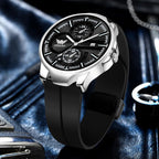 ABREXO, Black Dial Black Magnet Strap Analog Watch For Men (Quartz, Date Display, Men)