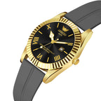 ABREXO, TYCOON Series Date Working Analog Watch For Men (Quartz, Magnet Strap, Green, Gold)