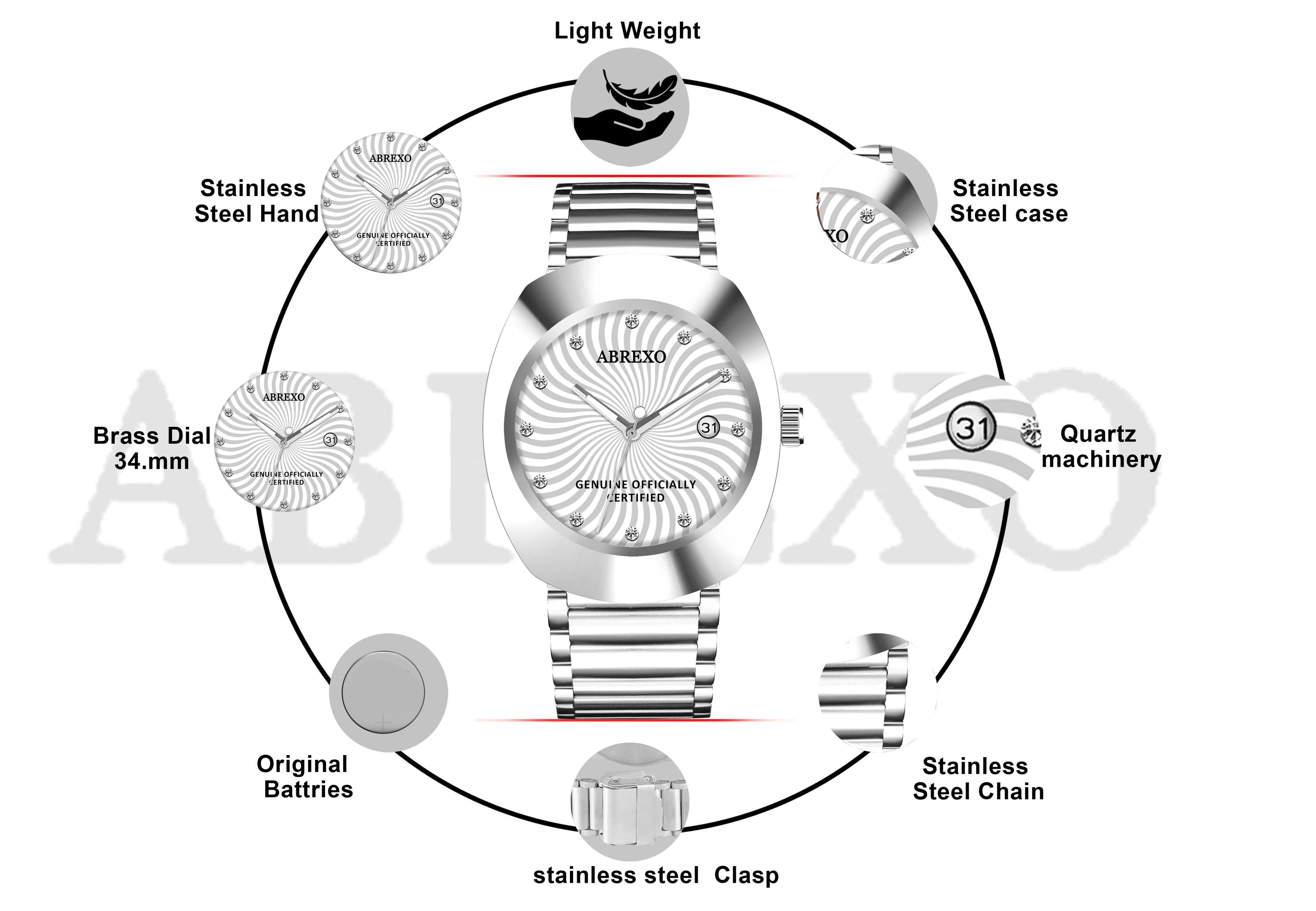 ABREXO CALI CARTEL Series Analog Watch For Men (Quartz, Stainless Steel)