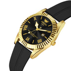 ABREXO, TYCOON Series Date Working Analog Watch For Men (Quartz, Magnet Strap, Green, Gold)