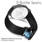 ABREXO Gun Metal Series Analog Watch For Men (Quartz, Silicone Strap, Black)
