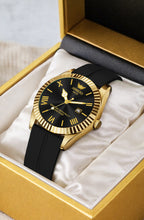 ABREXO, TYCOON Series Date Working Analog Watch For Men (Quartz, Magnet Strap, Green, Gold)