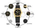 ABREXO, TYCOON Series Date Working Analog Watch For Men (Quartz, Magnet Strap, Green, Gold)