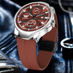 ABREXO, Black Dial Black Magnet Strap Analog Watch For Men (Quartz, Date Display, Men)