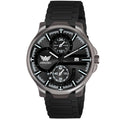 ABREXO,Gun Metal Magnetic Buckle Analog Watch For Men (Quartz, Silicone Strap, Black)