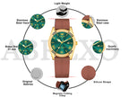 ABREXO, TYCOON Series Date Working Analog Watch For Men (Quartz, Magnet Strap, Green, Gold)