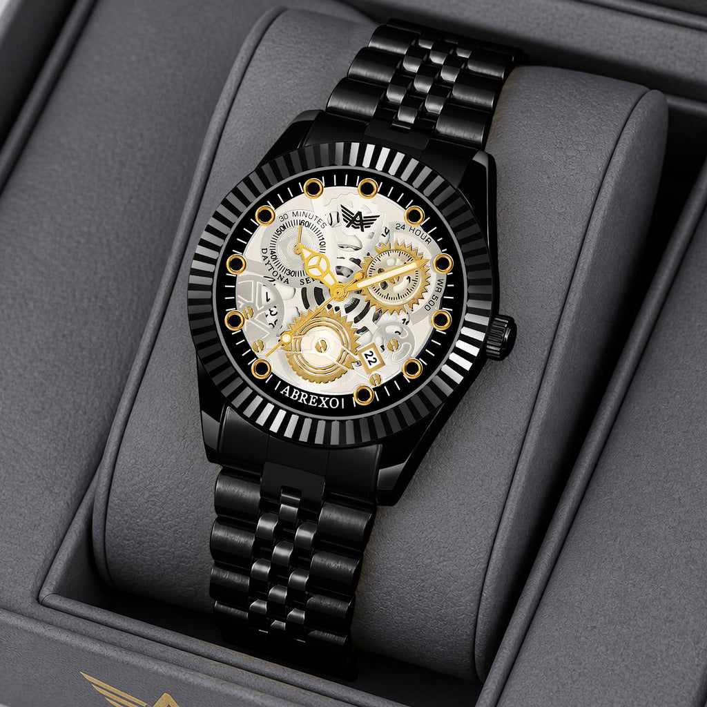 ABREXO DAYTONA Series Analog Watch For Men (Quartz, Stainless Steel, Luxury Watch)