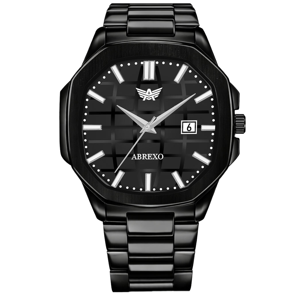 ABREXO, PHANTOM Series Analog Watch For Men (Quartz, Stainless Steel, Black)