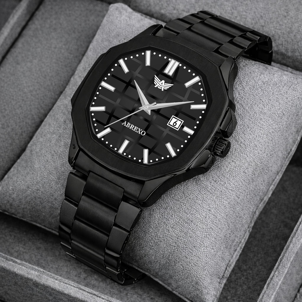 ABREXO, PHANTOM Series Analog Watch For Men (Quartz, Stainless Steel, Black)