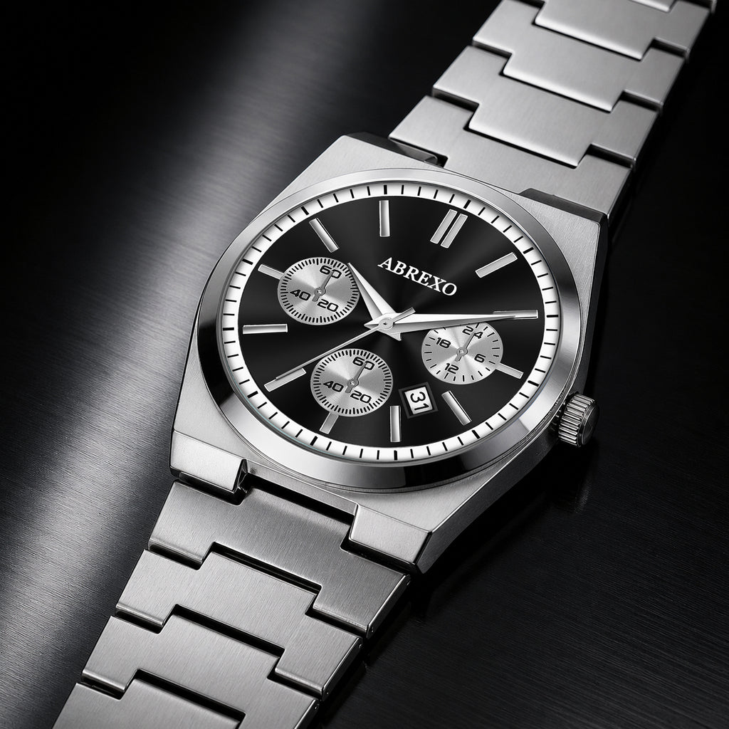 ABREXO, CEO Series Analog Watch For Men (Quartz, Stainless Steel, Silver)
