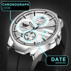 ABREXO, Black Dial Black Magnet Strap Analog Watch For Men (Quartz, Date Display, Men)