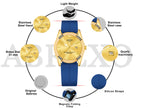 ABREXO, TYCOON Series Date Working Analog Watch For Men (Quartz, Magnet Strap, Green, Gold)