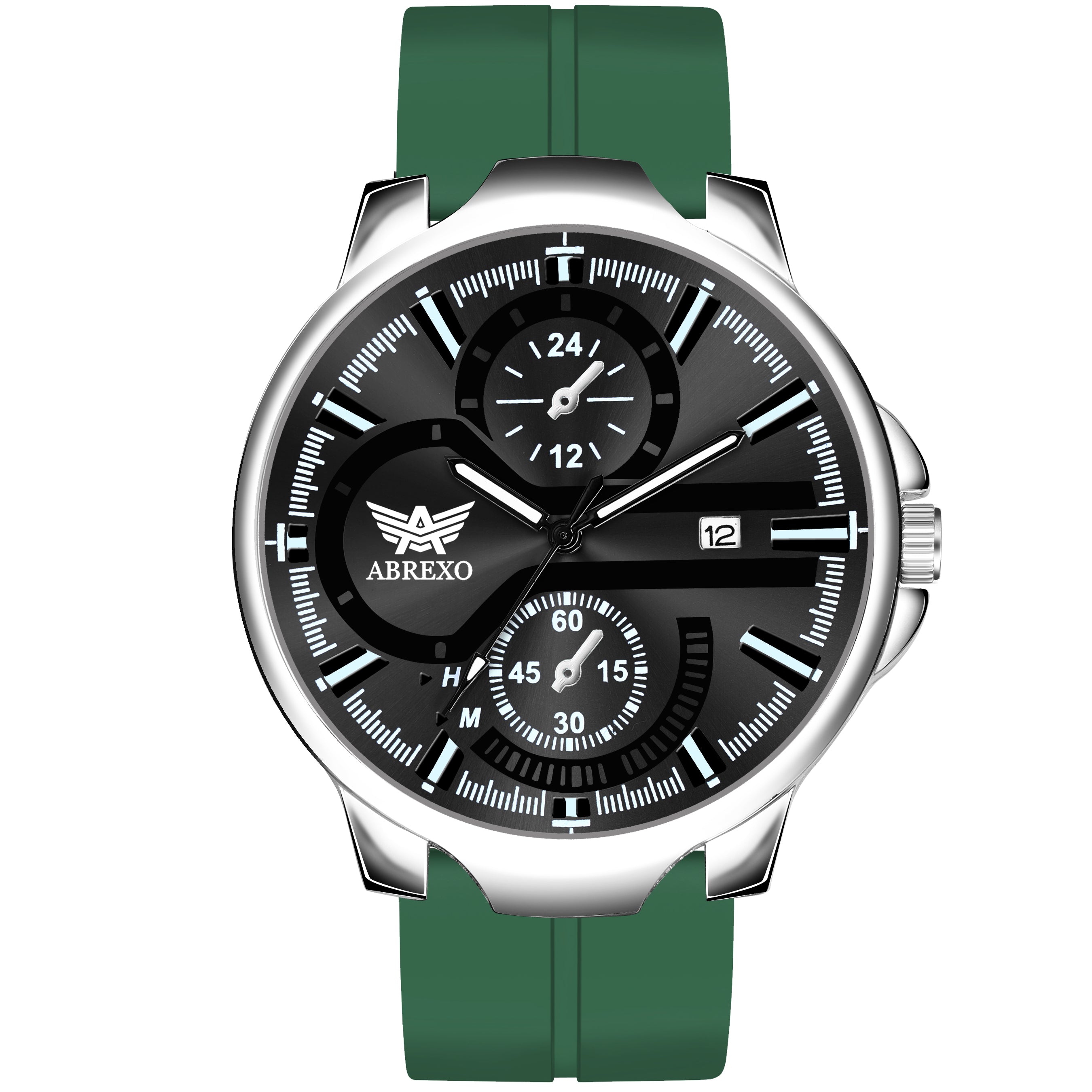 ABREXO, Black Dial Black Magnet Strap Analog Watch For Men (Quartz, Date Display, Men)