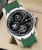 ABREXO, Black Dial Black Magnet Strap Analog Watch For Men (Quartz, Date Display, Men)