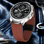 ABREXO, Black Dial Black Magnet Strap Analog Watch For Men (Quartz, Date Display, Men)