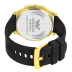 ABREXO, GODFATHER Series Analog Watch For Men (Quartz, Silicone Strap, Golden)