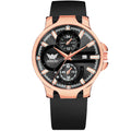 ABREXO, ALPHA Series Analog Watch For Men (Quartz, Silicone, Rosegold)
