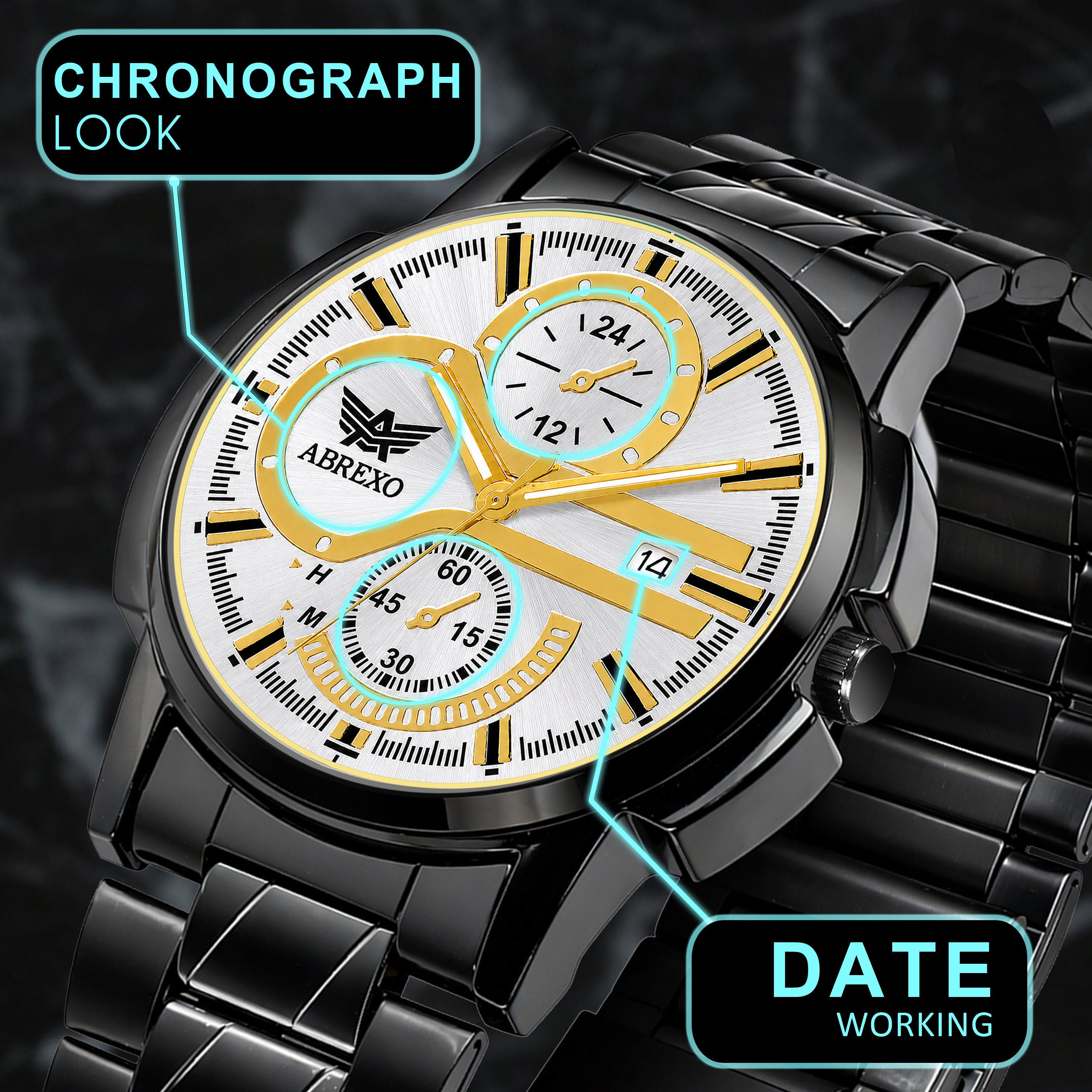 ABREXO BANDITS  Series Analog Watch For Men (Quartz, Stainless Steel)
