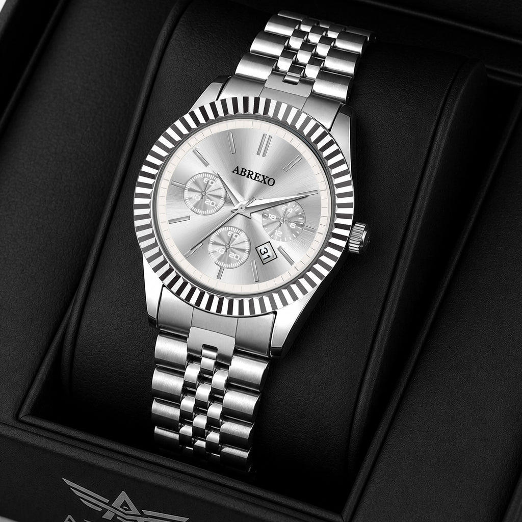 ABREXO BUSINESS CLASS Series Analog Watch For Men (Quartz, Stainless Steel)